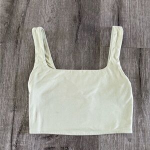 Reformation Lime Green Fitted Crop Tank Top